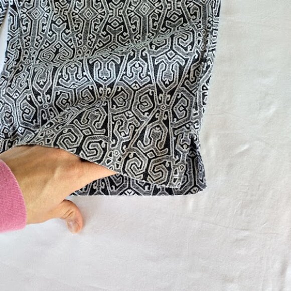 J JILL LOVE LINEN 100% Linen Wide Leg Cropped Boho Print Pull On Pants M - Picture 8 of 12